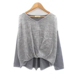 ビームスハート BEAMS HEART カットソー 長袖 Vネック 切替 グレー /YK34