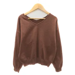リランドチュール Rirandture ニット カットソー 長袖 Vネック オーバーサイズ 1 ブラウン /YK21