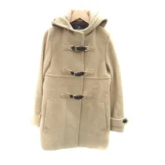 イネド INED ダッフルコート ロング丈 フード付き アンゴラ混 7 S ベージュ /HO3