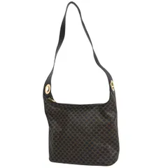 セリーヌ CELINE マカダム柄 ショルダーバッグ ワンショルダー サークルロゴ ショルダーバッグ コーティングキャンバス ブラック ブラウン レディース 【中古】