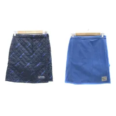 アウトドアプロダクツ OUTDOOR PRODUCTS ラップスカート 巻きスカート 台形スカート ひざ丈 リバーシブル キルティング 起毛 総柄 無地 L マルチカラー 紺 ネイビー /YS14