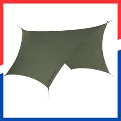 【Popular Item】Camping Compact Outdoor Lightweight Flame-Retardant Heat-Insulating Shade Tarp (320*290cm, Compatible with Campfires and Tents, 3.2m x 2.9m, 5m Extension Belt Included, Green) Polycotton TC Tarp Hexa Tarp Unigear