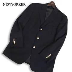 NEWYORKER ニューヨーカー 通年 刻印 金ボタン★ ブレザー テーラード ジャケット 紺ブレ Sz.YA6　メンズ ネイビー