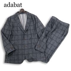 美品 gabo ガボ ナポリ グレンチェック 段返り スーツ セットアップ 50