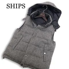 SHIPS シップス 英国 MOON生地★ 秋冬 ウール ツイード Olmetex リバーシブル ダウン ベスト Sz.S　メンズのサムネイル