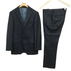 ザ・スーツカンパニー THE SUIT COMPANY REDA生地 チェック 段返り シングル 3B スーツ セットアップ ジャケット スラックス 160cm 6Drop ネイビー