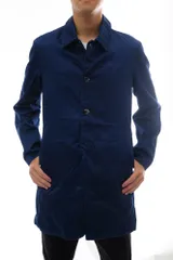 イール／EEL ステンカラーコート ジャケット JKT アウター メンズ 男性 男性用 コットン 綿 キャンバス ブルー 青  E-15106 SAKURA COAT 2015ver