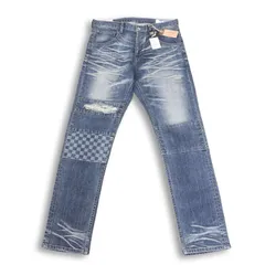 【新品 未使用】 RATTLE TRAP メンズビギ 通年 パッチワーク リペア加工★ ストレッチ デニム パンツ ジーンズ Sz.M　メンズのサムネイル