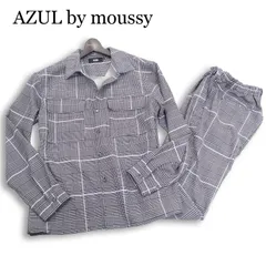 AZUL by moussy アズール マウジー 通年 ストレッチ★ 千鳥格子柄 セットアップ シャツ ジャケット パンツ Sz.M メンズ