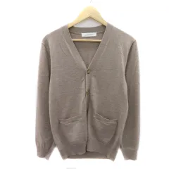 グリーンレーベルリラクシング ユナイテッドアローズ green label relaxing カーディガン ミドル丈 Vネック M グレージュ /YK19