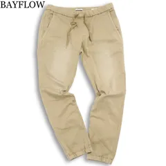 BAYFLOW ベイフロー ストレッチ 裏微起毛★ USED加工 イージー テーパード ジョガー パンツ Sz.3 メンズ