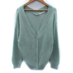 エージーバイアクアガール AG by aquagirl ニットカーディガン ミドル丈 Vネック M ミントグリーン /SM23