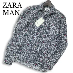 【新品 未使用】 ZARA MAN ザラ マン SLIM FIT★ 花柄 フラワー 総柄 長袖 シャツ Sz.S メンズ