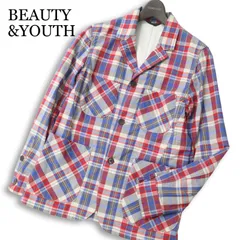 BEAUTY&YOUTH ユナイテッドアローズ 通年★ チェック カジュアル アンコン ジャケット ブレザー Sz.S メンズ