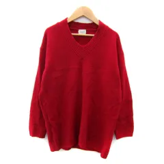 ユナイテッド・カラーズ・オブ・ベネトン UNITED COLORS OF BENETTON ニット セーター 長袖 Vネック 無地 M 赤 レッド /SY7