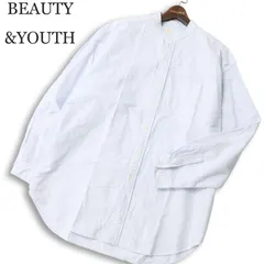 BEAUTY&YOUTH ユナイテッドアローズ 通年★ 長袖 ストライプ バンドカラー オーバーサイズ シャツ Sz.L メンズ