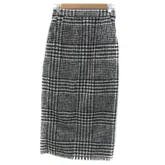 ロデオクラウンズワイドボウル RODEO CROWNS WIDE BOWL RCWB タイトスカート マキシ丈 ロング丈 グレンチェック柄 フリンジ スリット F 黒 ブラック 白 ホワイト /YS18