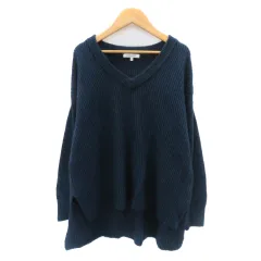 グローバルワーク GLOBAL WORK ニット セーター 長袖 Vネック ウール混 L 紺 ネイビー /YK28