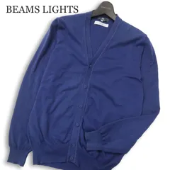 イタリア製★ BEAMS LIGHTS × fibretex ビームス ライツ 通年 コットン ニット カーディガン 羽織り Sz.M メンズ ネイビーのサムネイル