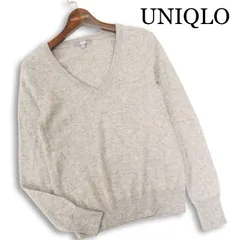 UNIQLO ユニクロ 秋冬 高級 カシミヤ100％★ Vネック ニット セーター Sz.S　レディース グレー