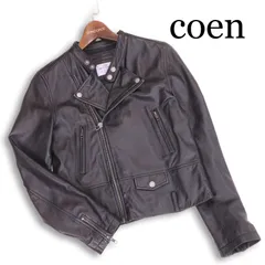 coen コーエン 秋冬★ 羊革 ラム レザー ダブル ライダース ジャケット Sz.S レディース 黒