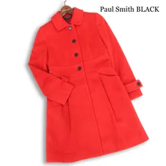 Paul Smith BLACK ポールスミス ブラック 秋冬★ メルトン ウール ステンカラー コート Sz.38 レディース