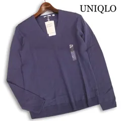新品 未使用★ UNIQLO ユニクロ エクストラファインメリノ ウール100％ Vネック ニット セーター Sz.M レディース ネイビー