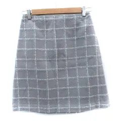 ロペ ROPE 台形スカート ひざ丈 チェック柄 38 M マルチカラー グレー 青 ブルー /SM14