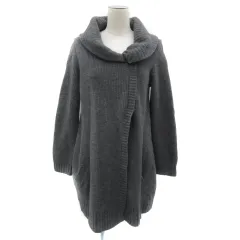 ケーティー キヨコ タカセ  K.T KIYOKO TAKASE ニットカーディガン ミドル丈 ショールカラー 前開き 9 グレー /YS22