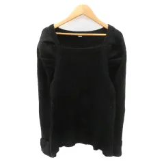 ミラオーウェン Mila Owen ニット セーター 長袖 スクエアネック 0 黒 ブラック /YK4