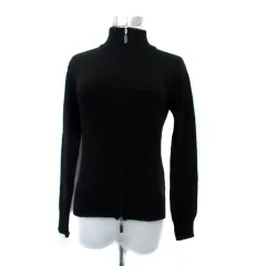 プロポーション ボディドレッシング PROPORTION BODY DRESSING ニットジャケット ハイネック ミドル丈 ダブルジップ 3 L 黒 ブラック /HO17