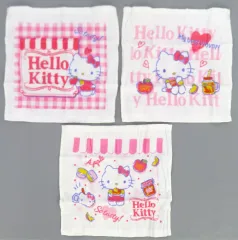 【中古】タオル・手ぬぐい ハローキティ 円筒ケース付きハンドタオル3枚セット 「サンリオキャラクターズ」