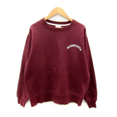 コーエン coen トレーナー スウェット ラウンドネック 無地 プリント 裏起毛 S ボルドー /SY32