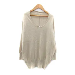 スピック&スパン Spick&Span ニット カットソー 長袖 Vネック 無地 オーバーサイズ ベージュ /SY42