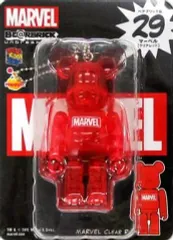 【中古】フィギュア BE＠RBRICK -ベアブリック- 29.マーベル(クリアレッド) 「Happyくじ MARVEL×BE＠RBRICK」 ベアブリック賞 MARVELシリーズ