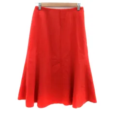 ボールジー BALLSEY トゥモローランド フレアスカート ロング丈 ウール 36 S オレンジ /HO15