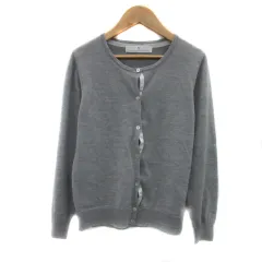アフタヌーンティー Afternoon Tea WARDROBE ニットカーディガン ミドル丈 ラウンドネック 無地 M グレー /YS36