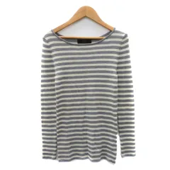 スピック＆スパン ノーブル Spick&Span Noble ニット カットソー 長袖 ボーダー柄 ウール グレー オフホワイト /YK20