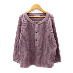 ビス ViS ニット セーター 長袖 ヘンリーネック 無地 F 紫 パープル /SY37