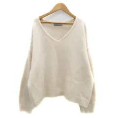 ナノユニバース nano universe ニット セーター Vネック 長袖 無地 F ライトピンク /HO8