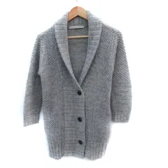 スピック&スパン Spick&Span ニットカーディガン ミドル丈 ショールカラー アルパカ混 グレー /SM22