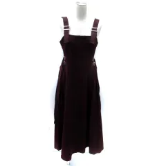 スナイデル SNIDEL ジャンパースカート ワンピース マキシ丈 ロング丈 1 ボルドー /SM36