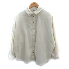 ザラ ZARA コーデュロイシャツ 長袖 オーバーサイズ L アイボリー /SM35