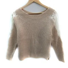 マーキュリーデュオ MERCURYDUO ニット セーター 長袖 レース 切替 F ピンクベージュ /SM19