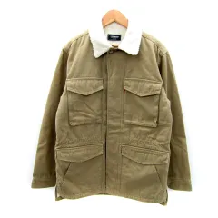 クリフメイヤー KRIFF MAYER K.MAYER カバーオール ミリタリージャケット ミドル丈 裏ボア 無地 M ベージュ /SY13