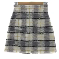 ジルバイジルスチュアート JILL by JILLSTUART 台形スカート ミニ丈 チェック柄 M マルチカラー 白 ホワイト /YS8