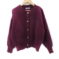 エディットシーン Edit Sheen ニットカーディガン ミドル丈 紫 パープル /SM4