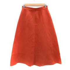 ビームスハート BEAMS HEART フレアスカート マキシ丈 ロング丈 スエード調 S オレンジ /SM4