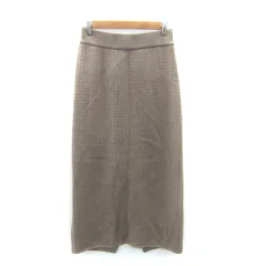 グローバルワーク GLOBAL WORK ニットタイトスカート ロング丈 マキシ丈 スリット F ブラウン /SY20