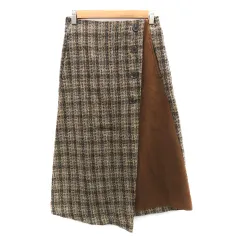 ビス ViS フレアスカート ロング丈 チェック柄 F マルチカラー 茶色 ブラウン /HO18